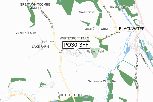 PO30 3FF map - small scale - OS Open Zoomstack (Ordnance Survey)