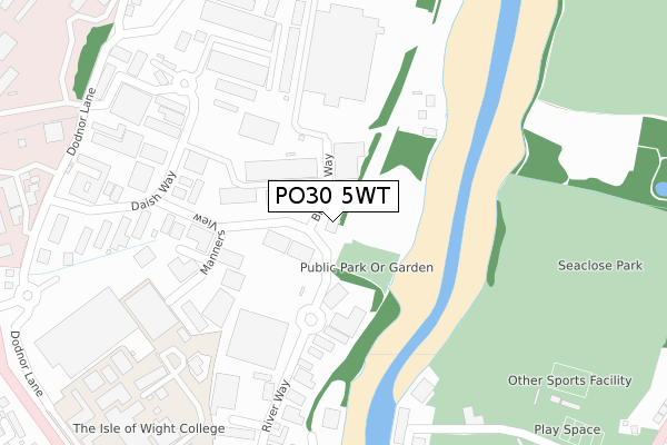 PO30 5WT map - large scale - OS Open Zoomstack (Ordnance Survey)