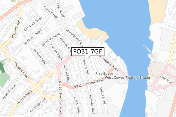 PO31 7GF map - large scale - OS Open Zoomstack (Ordnance Survey)