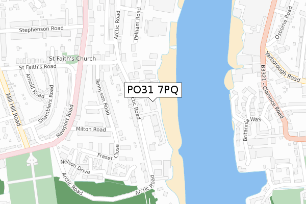 PO31 7PQ map - large scale - OS Open Zoomstack (Ordnance Survey)