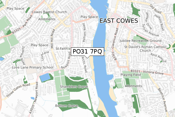 PO31 7PQ map - small scale - OS Open Zoomstack (Ordnance Survey)