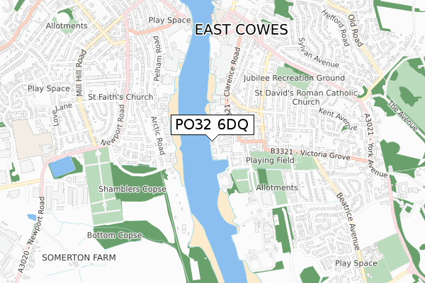 PO32 6DQ map - small scale - OS Open Zoomstack (Ordnance Survey)