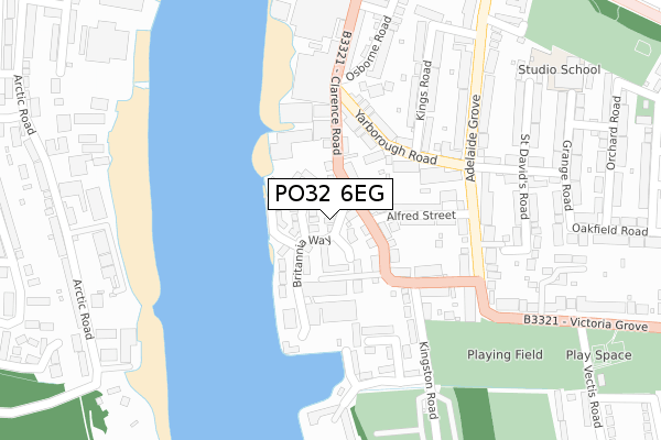 PO32 6EG map - large scale - OS Open Zoomstack (Ordnance Survey)