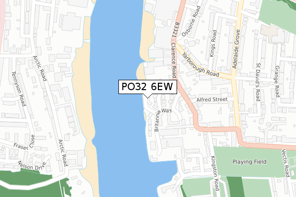 PO32 6EW map - large scale - OS Open Zoomstack (Ordnance Survey)