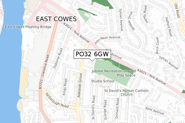 PO32 6GW map - large scale - OS Open Zoomstack (Ordnance Survey)