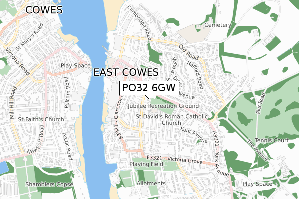 PO32 6GW map - small scale - OS Open Zoomstack (Ordnance Survey)