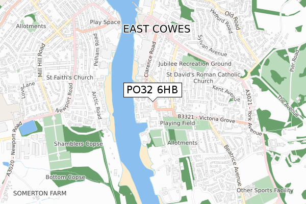 PO32 6HB map - small scale - OS Open Zoomstack (Ordnance Survey)