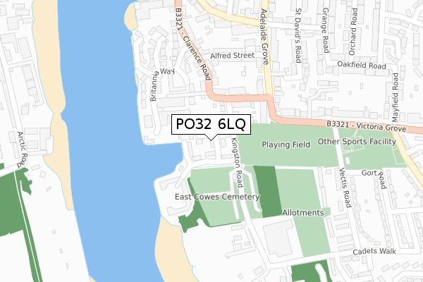 PO32 6LQ map - large scale - OS Open Zoomstack (Ordnance Survey)