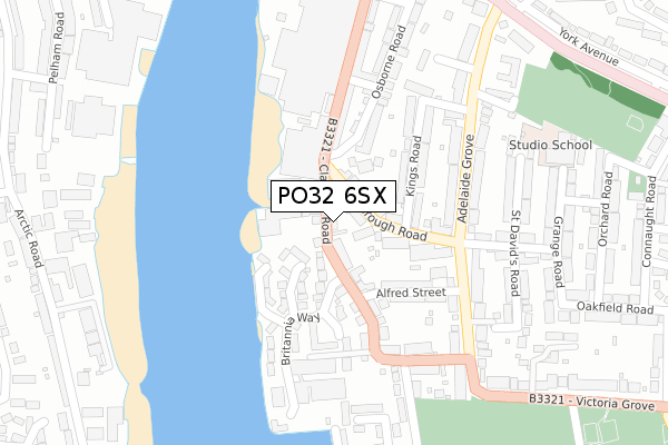 PO32 6SX map - large scale - OS Open Zoomstack (Ordnance Survey)