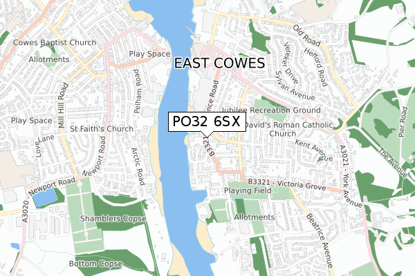 PO32 6SX map - small scale - OS Open Zoomstack (Ordnance Survey)