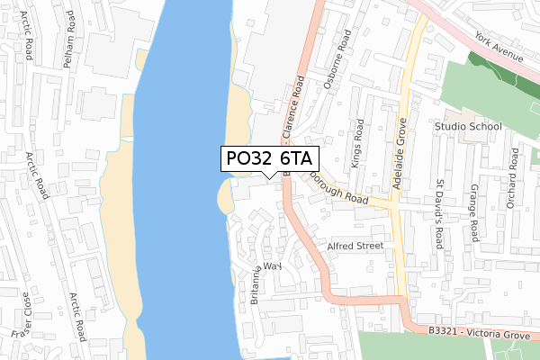 PO32 6TA map - large scale - OS Open Zoomstack (Ordnance Survey)