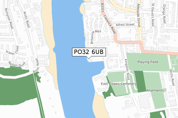 PO32 6UB map - large scale - OS Open Zoomstack (Ordnance Survey)