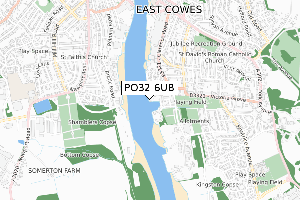 PO32 6UB map - small scale - OS Open Zoomstack (Ordnance Survey)