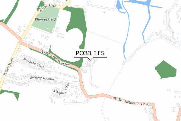 PO33 1FS map - large scale - OS Open Zoomstack (Ordnance Survey)