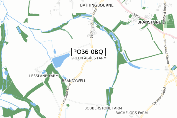 PO36 0BQ map - small scale - OS Open Zoomstack (Ordnance Survey)