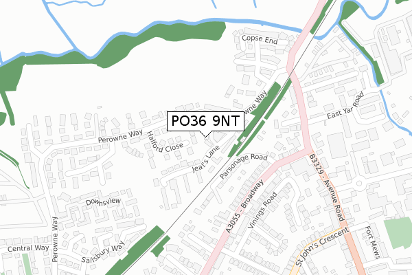 PO36 9NT map - large scale - OS Open Zoomstack (Ordnance Survey)