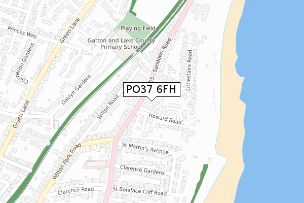 PO37 6FH map - large scale - OS Open Zoomstack (Ordnance Survey)