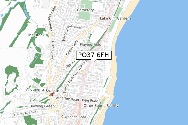 PO37 6FH map - small scale - OS Open Zoomstack (Ordnance Survey)