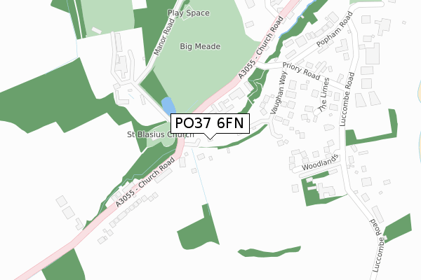 PO37 6FN map - large scale - OS Open Zoomstack (Ordnance Survey)