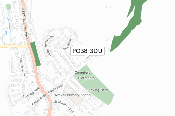 PO38 3DU map - large scale - OS Open Zoomstack (Ordnance Survey)