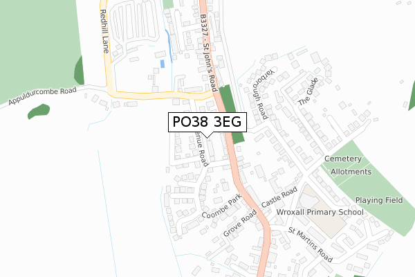 PO38 3EG map - large scale - OS Open Zoomstack (Ordnance Survey)