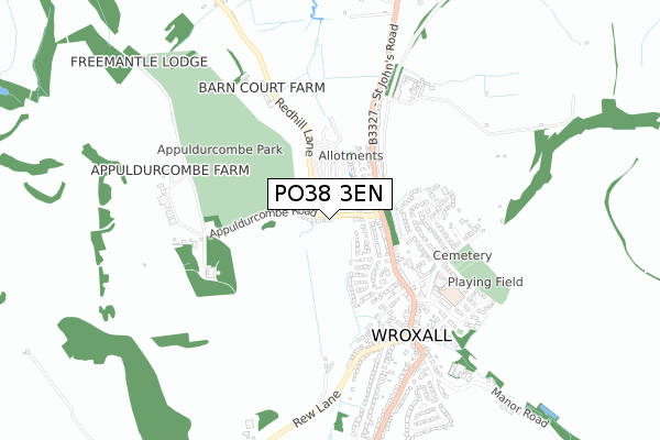 PO38 3EN map - small scale - OS Open Zoomstack (Ordnance Survey)