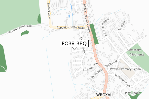 PO38 3EQ map - large scale - OS Open Zoomstack (Ordnance Survey)