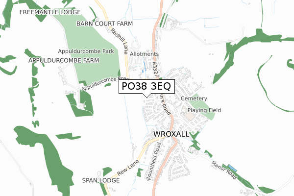 PO38 3EQ map - small scale - OS Open Zoomstack (Ordnance Survey)