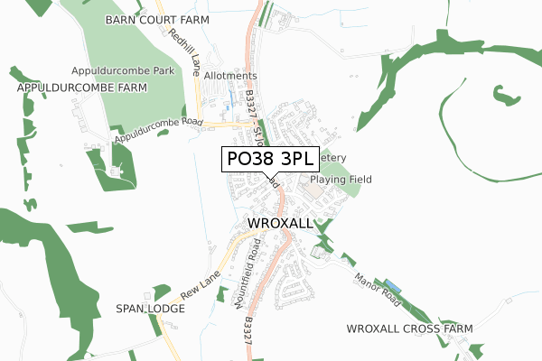 PO38 3PL map - small scale - OS Open Zoomstack (Ordnance Survey)