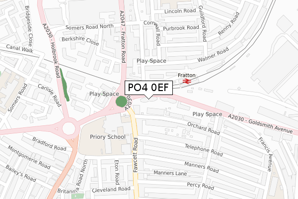 PO4 0EF map - large scale - OS Open Zoomstack (Ordnance Survey)