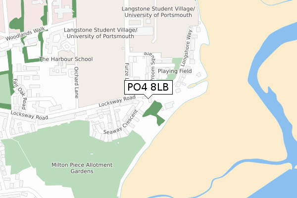 PO4 8LB map - large scale - OS Open Zoomstack (Ordnance Survey)