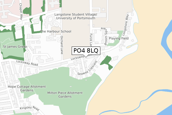 PO4 8LQ map - large scale - OS Open Zoomstack (Ordnance Survey)