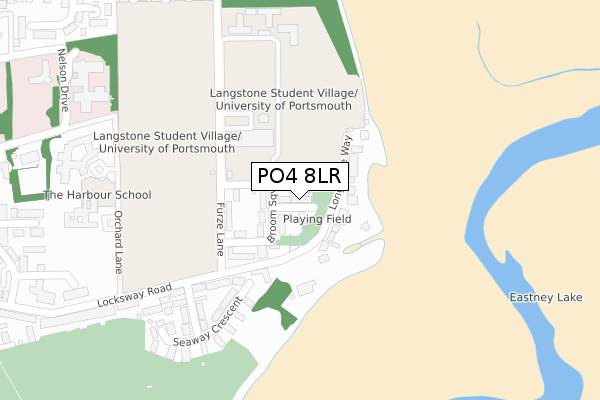 PO4 8LR map - large scale - OS Open Zoomstack (Ordnance Survey)