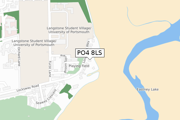 PO4 8LS map - large scale - OS Open Zoomstack (Ordnance Survey)