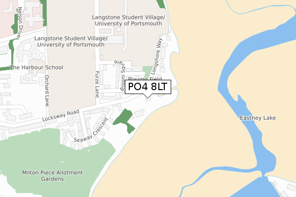 PO4 8LT map - large scale - OS Open Zoomstack (Ordnance Survey)