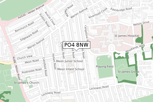 PO4 8NW map - large scale - OS Open Zoomstack (Ordnance Survey)