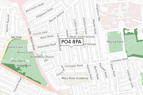 PO4 8PA map - large scale - OS Open Zoomstack (Ordnance Survey)