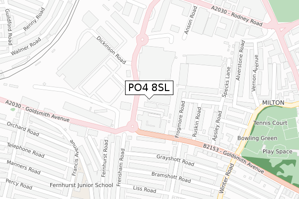 PO4 8SL map - large scale - OS Open Zoomstack (Ordnance Survey)