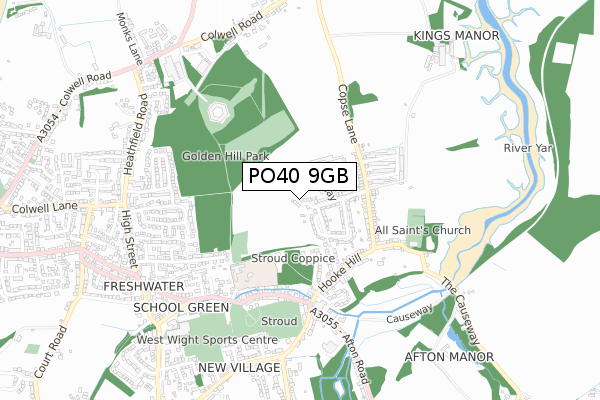 PO40 9GB map - small scale - OS Open Zoomstack (Ordnance Survey)