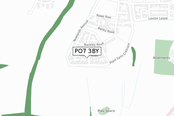 PO7 3BY map - large scale - OS Open Zoomstack (Ordnance Survey)