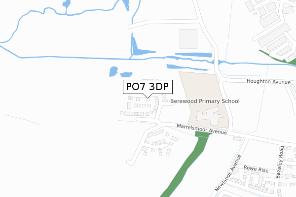 PO7 3DP map - large scale - OS Open Zoomstack (Ordnance Survey)