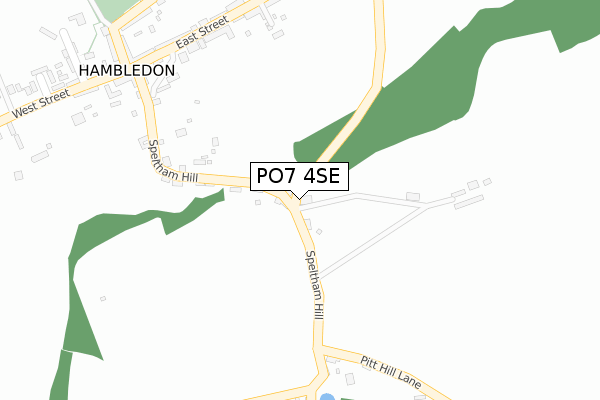 PO7 4SE map - large scale - OS Open Zoomstack (Ordnance Survey)