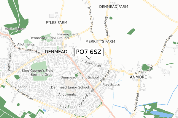 PO7 6SZ map - small scale - OS Open Zoomstack (Ordnance Survey)