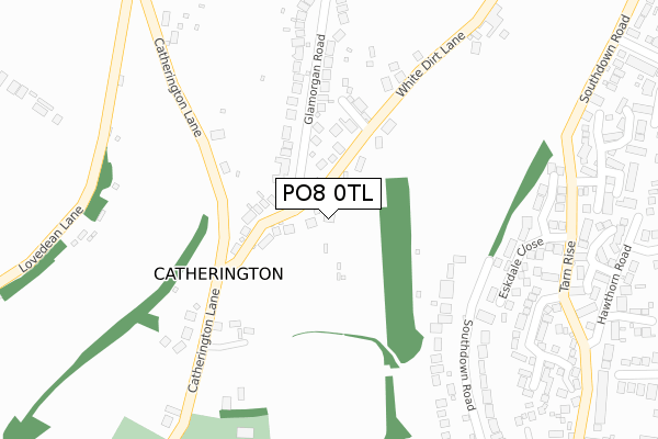 PO8 0TL map - large scale - OS Open Zoomstack (Ordnance Survey)