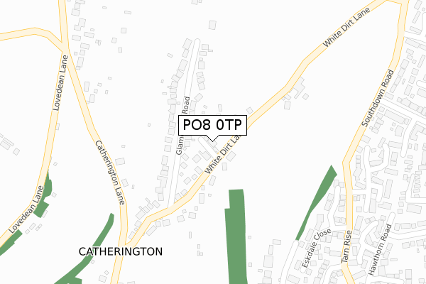 PO8 0TP map - large scale - OS Open Zoomstack (Ordnance Survey)