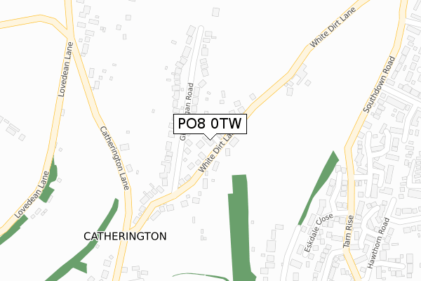 PO8 0TW map - large scale - OS Open Zoomstack (Ordnance Survey)