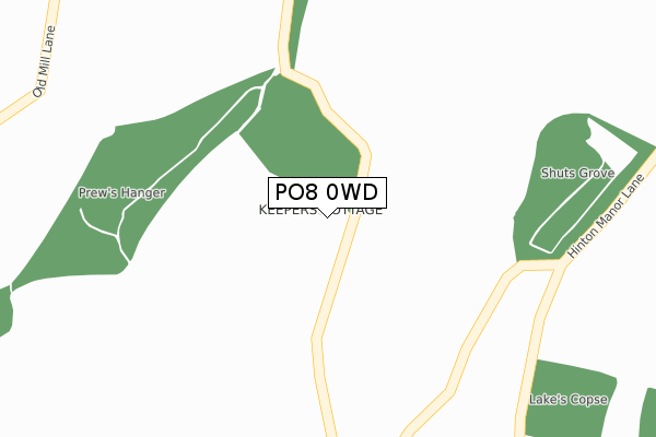 PO8 0WD map - large scale - OS Open Zoomstack (Ordnance Survey)