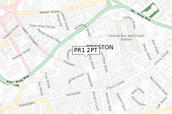 PR1 2PT map - large scale - OS Open Zoomstack (Ordnance Survey)