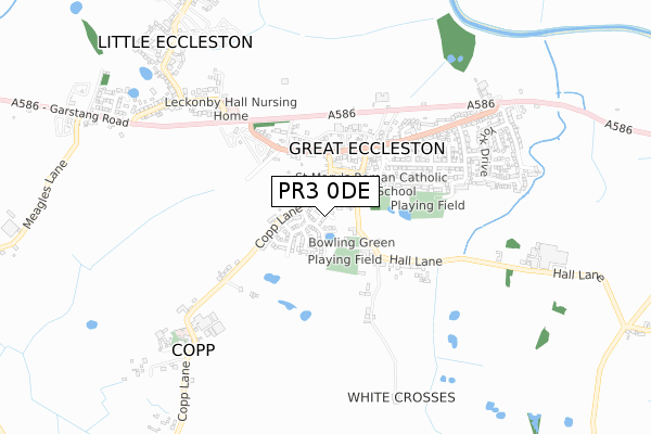 PR3 0DE map - small scale - OS Open Zoomstack (Ordnance Survey)