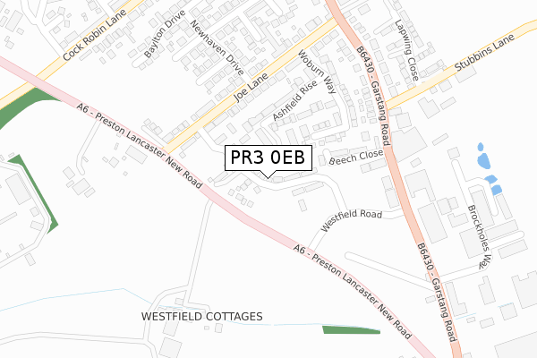 PR3 0EB map - large scale - OS Open Zoomstack (Ordnance Survey)